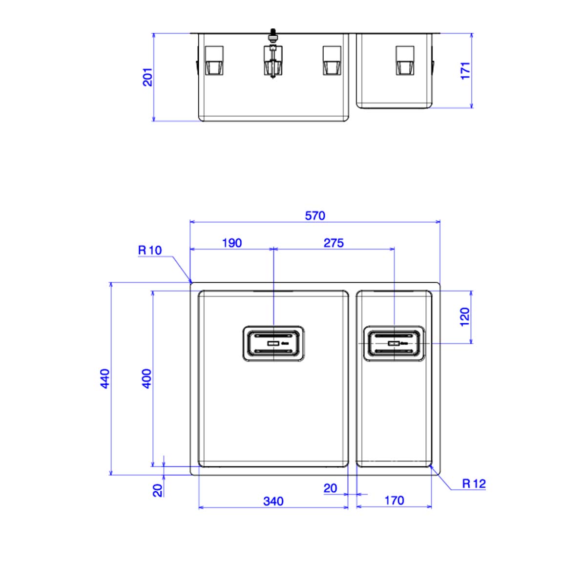 Cuba Dupla De Inox Para Cozinha Linha Wish Deca 7453